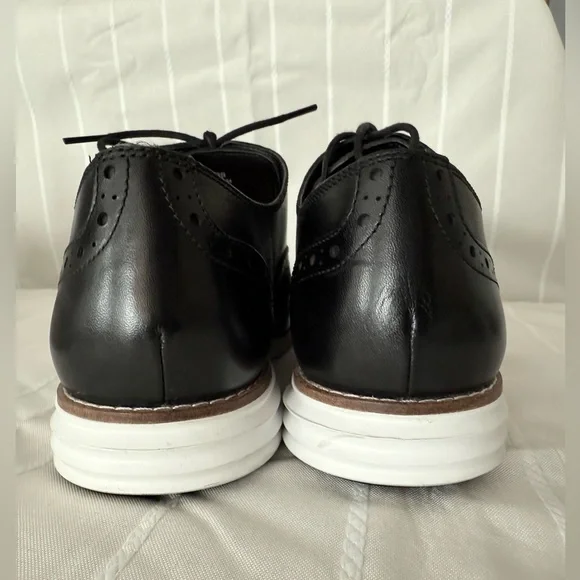 Cole Haan Black Leather Lace-Up Loafers - Picture 2 of 6